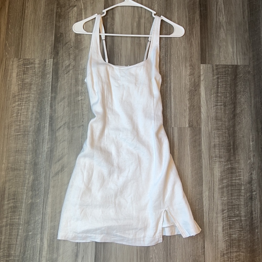 Abercrombie and Fitch white linen dress with slit